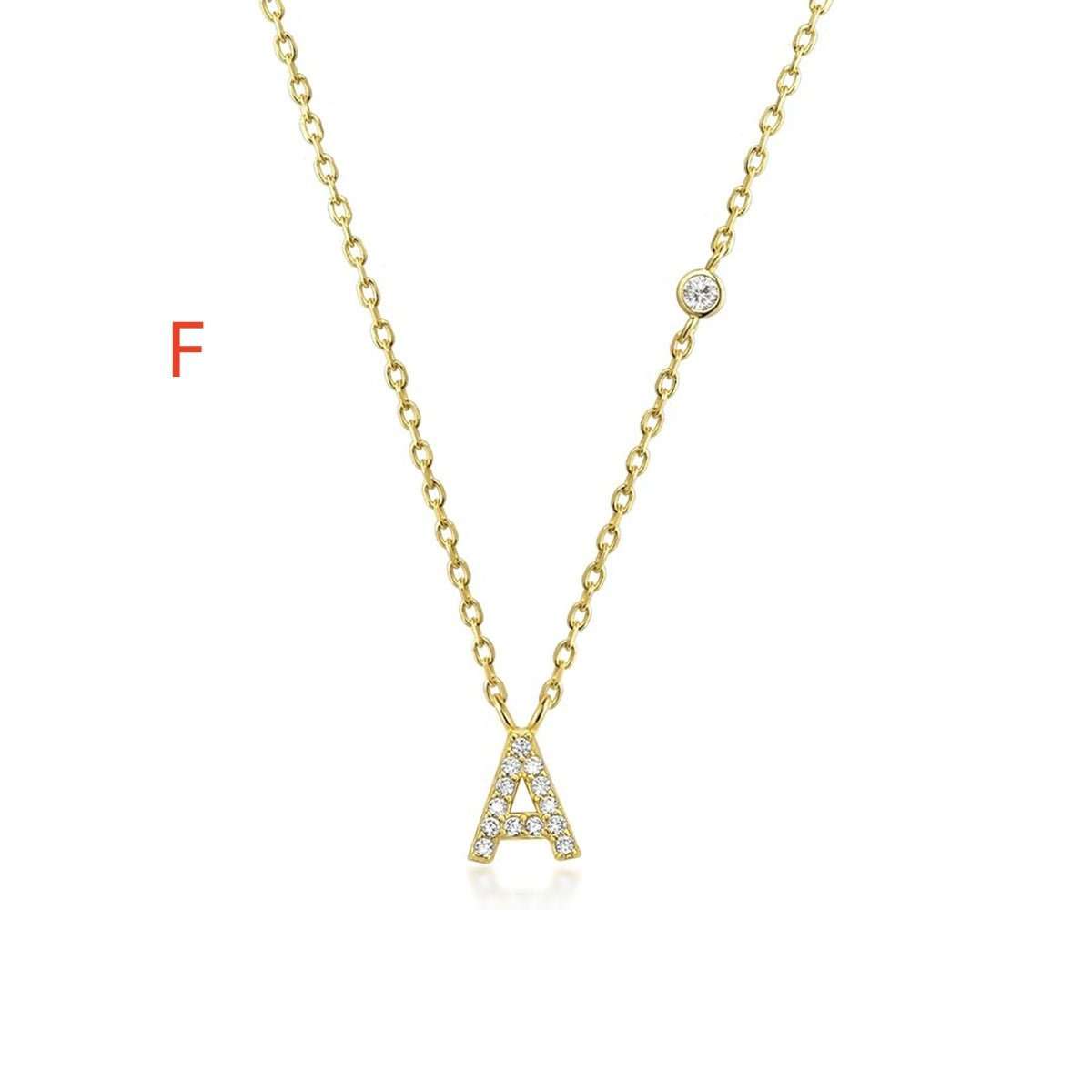 Fashion Jewelry Luxury Gold Color A - Z 26 Letters Necklace CZ Pendant For Women Cute Initials Name Necklace Fashion Party Wedding Jewelry Gift - AMIR BAGS INDIA PRIVATE LIMITED