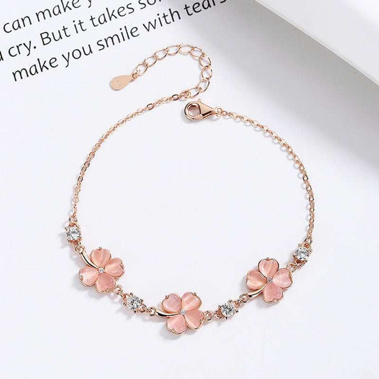 Fashion Jewelry Opal Crystal Gemstones Chain Bracelets For Women Femme Zircon Diamonds Rose Gold Jewelry Bijoux Mujer Cute Girlfriend Gifts - AMIR BAGS INDIA PRIVATE LIMITED