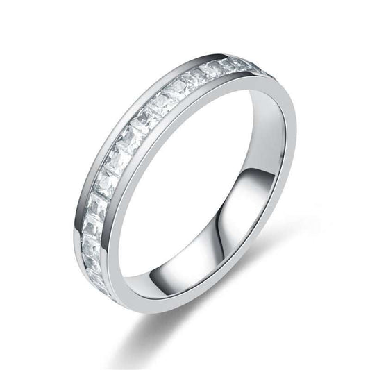 Fashion Rhinestones Rings Women Stainless Steel Ring - AMIR BAGS INDIA PRIVATE LIMITED