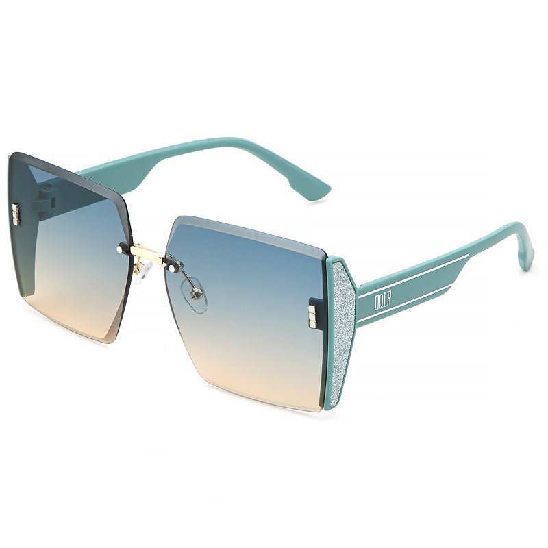 Fashion Sunglasses Square Rimless Cut - edge Summer Glasses - AMIR BAGS INDIA PRIVATE LIMITED
