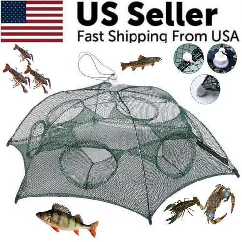 Fishing Bait Trap Crab Net Crawdad Shrimp Cast Dip Cage Fish Minnow - AMIR BAGS INDIA PRIVATE LIMITED