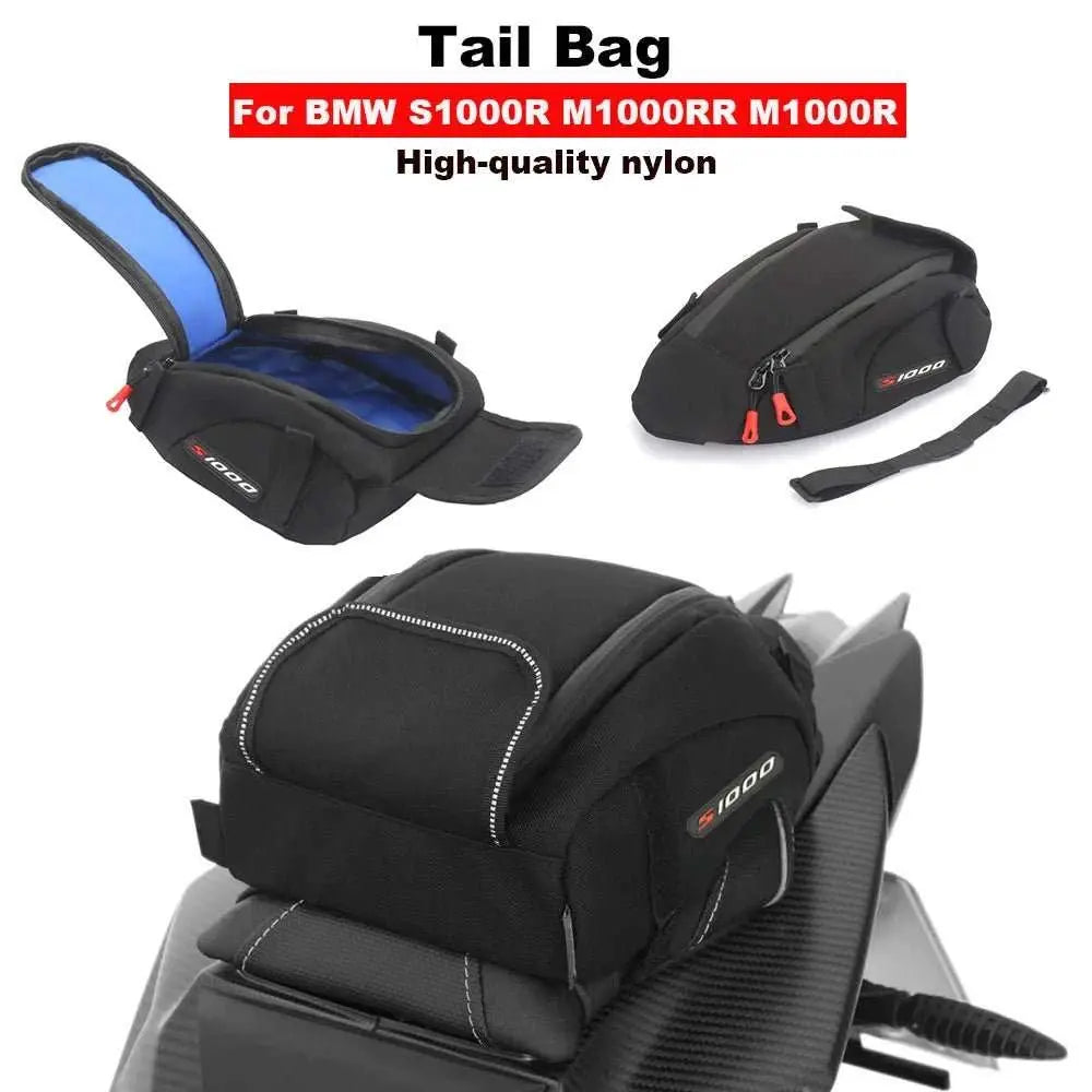For BMW S1000RR S1000 M1000RR M1000R Motorcycle Tail Bag Black Motorbike Waterproof Tail Travel Rider Luggage Rear Back Seat Bag - AMIR BAGS INDIA PRIVATE LIMITED