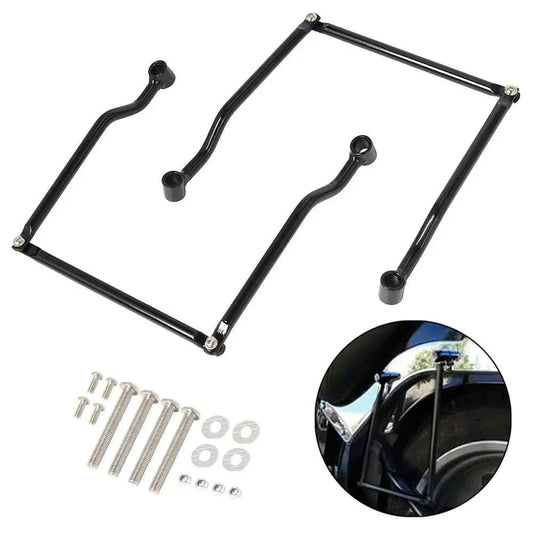 For Kawasaki Honda Yamaha Suzuki Harley Motorcycle Black Universal Saddle Bag Support Bars Mounts Bracket Side Luggage - AMIR BAGS INDIA PRIVATE LIMITED