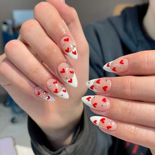 French Water Drop Manicure Rhinestones Wear Nails - AMIR BAGS INDIA PRIVATE LIMITED