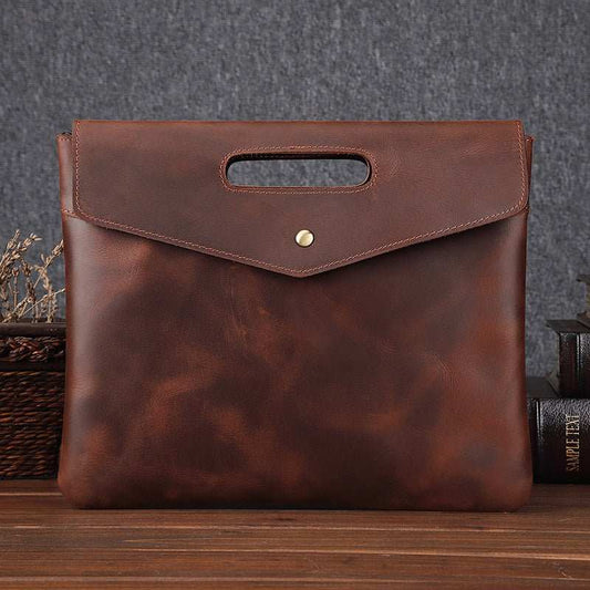 Genuine Leather Men's Briefcase Vintage Business - AMIR BAGS INDIA PRIVATE LIMITED