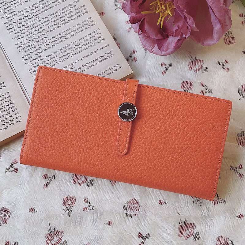 Genuine Leather Women Wallets Luxury Long Hasp Lychee Pattern Coin Purses - AMIR BAGS INDIA PRIVATE LIMITED