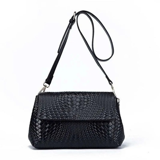 Genuine Leather Women's Woven Bag Crossbody Small Bag Women's Shoulder Messenger Bag - AMIR BAGS INDIA PRIVATE LIMITED