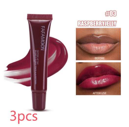 Glossy Lip Glaze Waterproof Long Lasting Lip Gloss Glossy Mirror Tea Red Liquid Lipstick Doodle Lip Korean Makeup - AMIR BAGS INDIA PRIVATE LIMITED