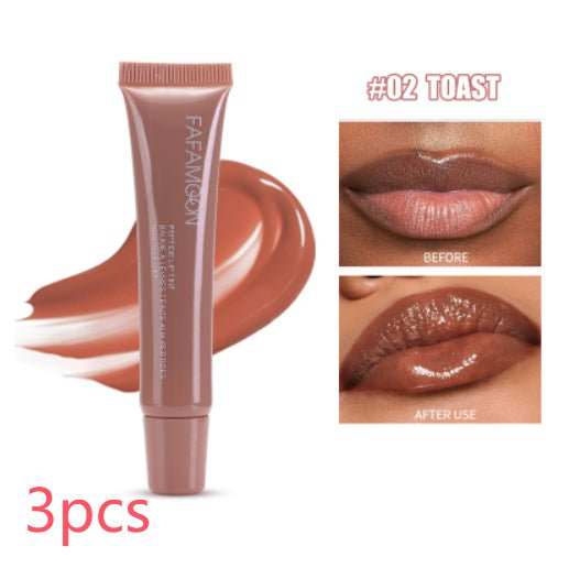 Glossy Lip Glaze Waterproof Long Lasting Lip Gloss Glossy Mirror Tea Red Liquid Lipstick Doodle Lip Korean Makeup - AMIR BAGS INDIA PRIVATE LIMITED