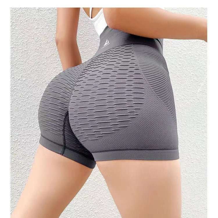 Grid Design Shorts Gym Yoga High Waist Fitness Sports Pants Women - AMIR BAGS INDIA PRIVATE LIMITED