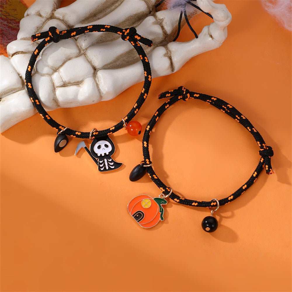 Halloween Bracelet Halloween Pumpkin Ghost Love Magnetic Couple Rope Bracelet - AMIR BAGS INDIA PRIVATE LIMITED