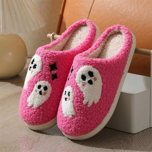 Halloween Cartoon Ghost Cotton Slippers For Women Indoor Non - slip Bedroom Floor Slipper Winter House Shoes - AMIR BAGS INDIA PRIVATE LIMITED
