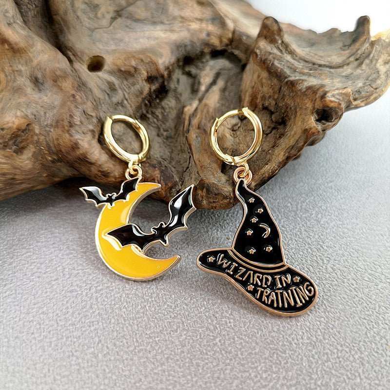 Halloween Funny Earrings Female Personality Ghost Pumpkin Bat Cartoon Jewelry - AMIR BAGS INDIA PRIVATE LIMITED