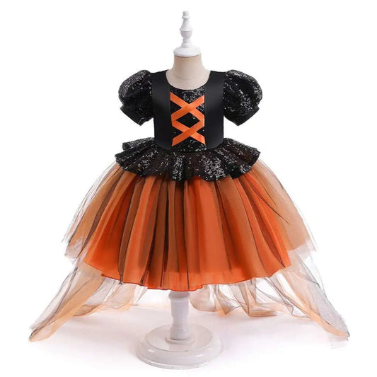 Halloween Girls' Witch Performance Costume Party Dress - AMIR BAGS INDIA PRIVATE LIMITED