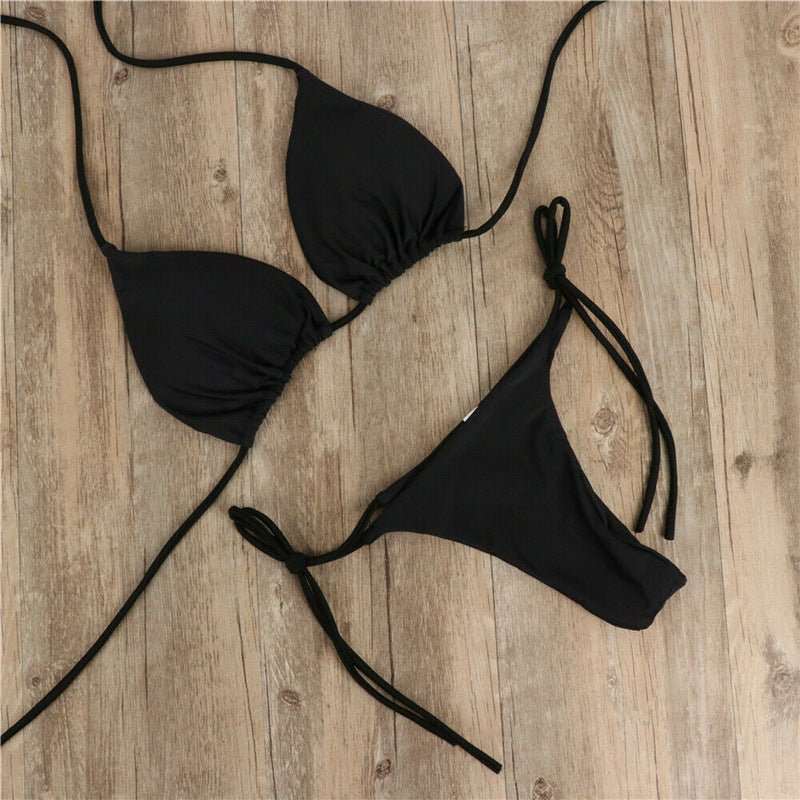 Halter Neck Tie Bikini Ladies Split Tie Swimsuit - AMIR BAGS INDIA PRIVATE LIMITED