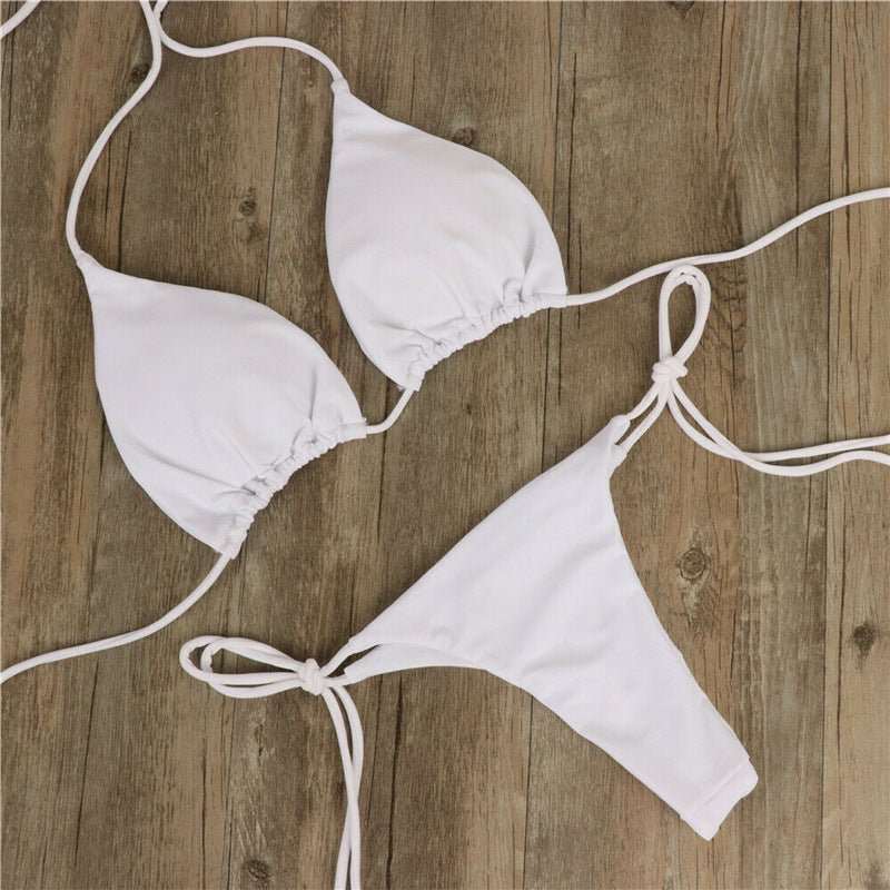 Halter Neck Tie Bikini Ladies Split Tie Swimsuit - AMIR BAGS INDIA PRIVATE LIMITED