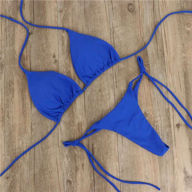Halter Neck Tie Bikini Ladies Split Tie Swimsuit - AMIR BAGS INDIA PRIVATE LIMITED