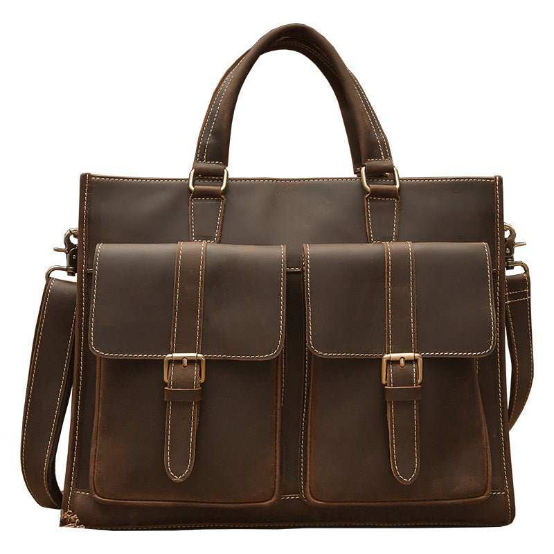 Handmade Vintage Leather Men's Briefcase - AMIR BAGS INDIA PRIVATE LIMITED