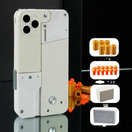 Harmless Folding Pistol Bullet Automatic Shell Throwing Toy Creative Soft Mobile Phone Appearance Gun Outdoor Interactive Kid Gift - AMIR BAGS INDIA PRIVATE LIMITED