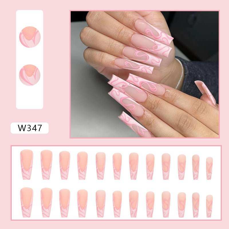 Heart Stripe Fake Nails - AMIR BAGS INDIA PRIVATE LIMITED