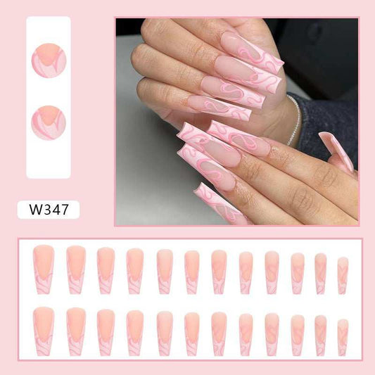 Heart Stripe Fake Nails - AMIR BAGS INDIA PRIVATE LIMITED
