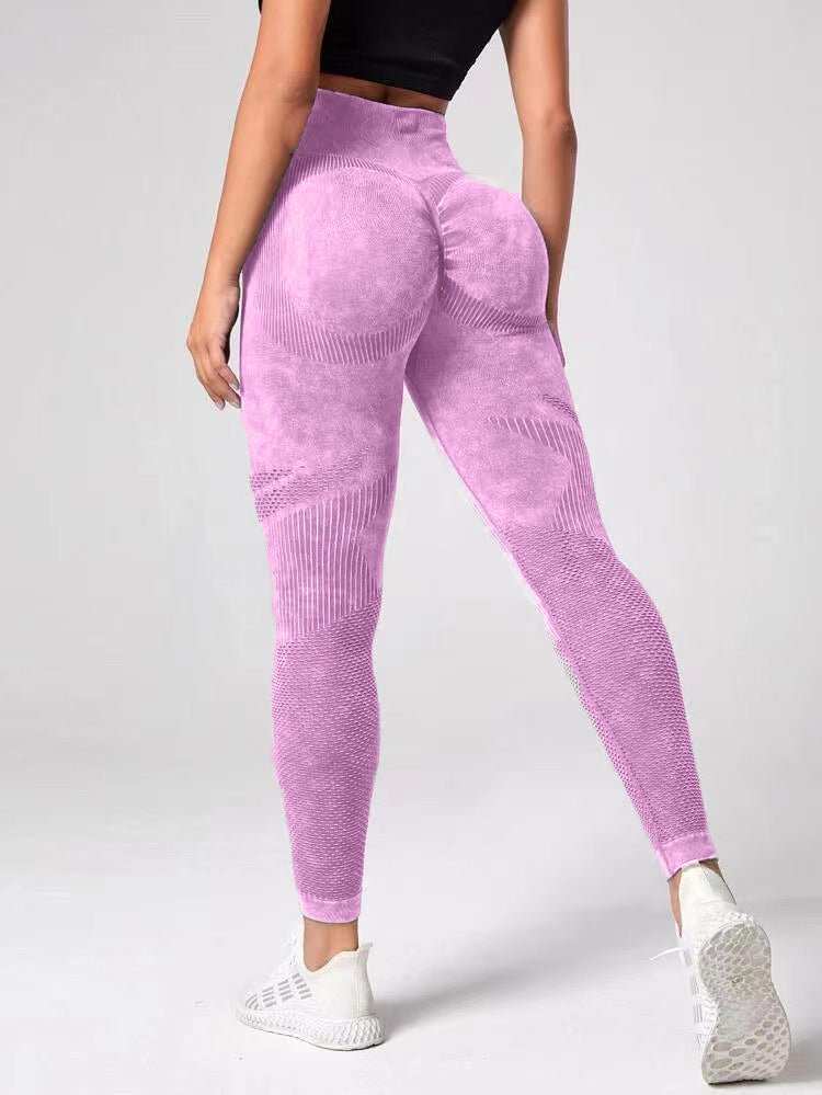 Hollow Design Seamless Leggings High Waist Hip Lifting Running Sports Fitness Yoga Pants Fashion Womens Clothing - AMIR BAGS INDIA PRIVATE LIMITED