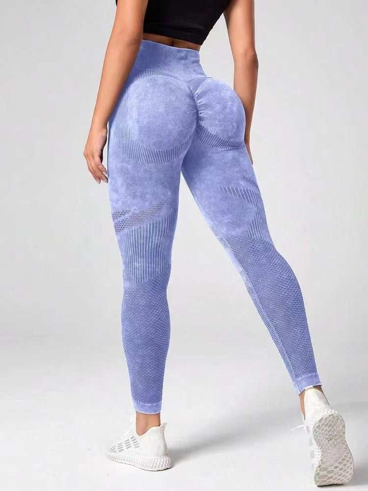 Hollow Design Seamless Leggings High Waist Hip Lifting Running Sports Fitness Yoga Pants Fashion Womens Clothing - AMIR BAGS INDIA PRIVATE LIMITED