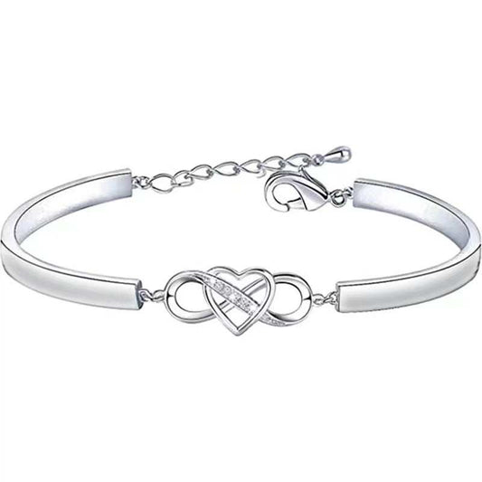 Infinity Heart Bracelet Bangle Crystal Love Forever Symbol Charm Bracelets - AMIR BAGS INDIA PRIVATE LIMITED
