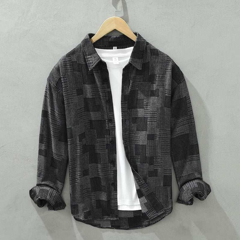 Jacquard Color Matching Casual Denim Long-sleeved Shirt Men's Loose ShProduct information:Pattern: color matching Color: light blue, black Suitable for people: Youth Size: M,L,XL,XXL,XXXL Version: Loose Style: Cardigan Thickness: ordinDropshipmanAMIR BAGS INDIA PRIVATE LIMITEDnull