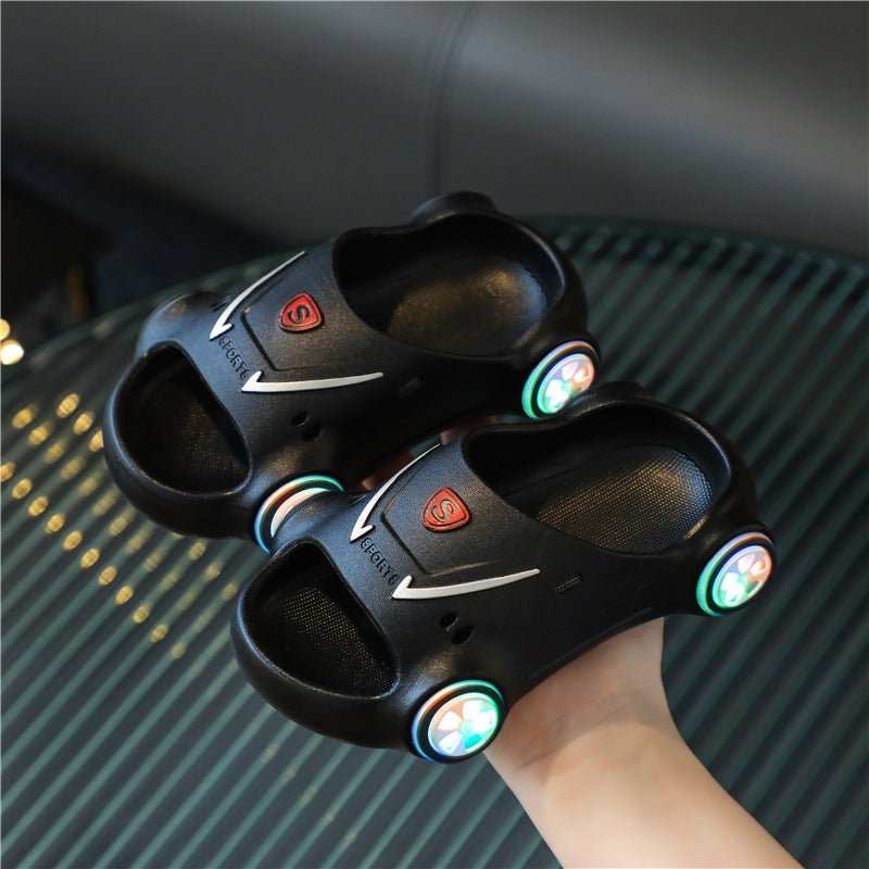 Kids Glowing Slippers Cartoon Car Sandals Children Sandals Anti Slip Boys Girls Luminous Slippers Summer Beach Shoes - AMIR BAGS INDIA PRIVATE LIMITED