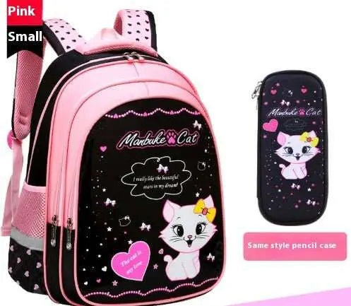 Kids School Cute Cat Print Backpack - AMIR BAGS INDIA PRIVATE LIMITED