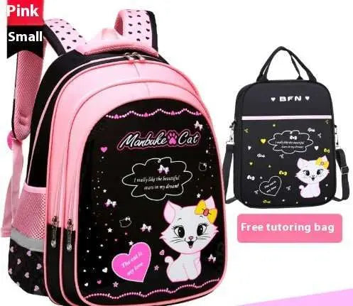 Kids School Cute Cat Print Backpack - AMIR BAGS INDIA PRIVATE LIMITED