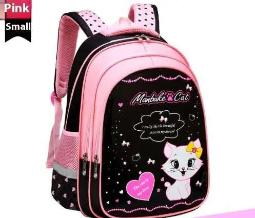 Kids School Cute Cat Print Backpack - AMIR BAGS INDIA PRIVATE LIMITED
