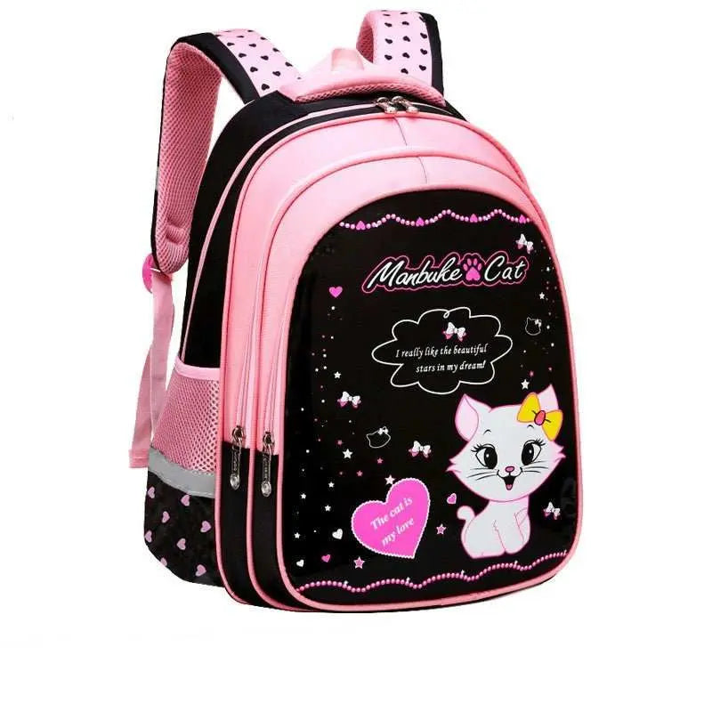 Kids School Cute Cat Print Backpack - AMIR BAGS INDIA PRIVATE LIMITED