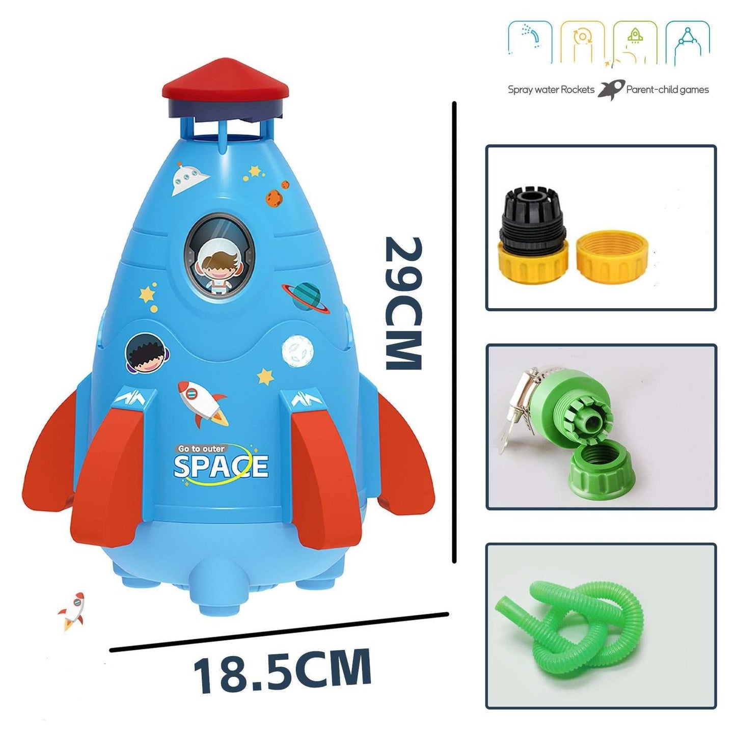 Kids Space Rocket Sprinkler Spinner - AMIR BAGS INDIA PRIVATE LIMITED