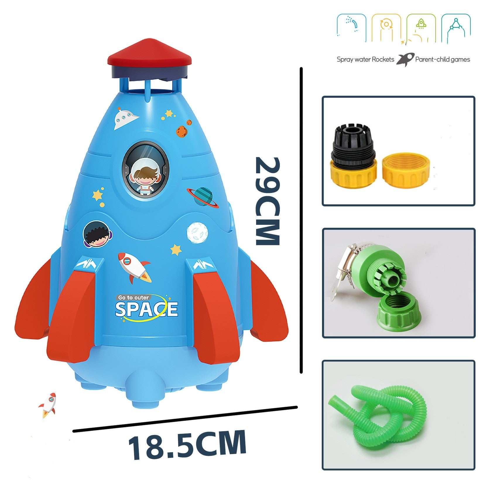 Kids Space Rocket Sprinkler Spinner - AMIR BAGS INDIA PRIVATE LIMITED
