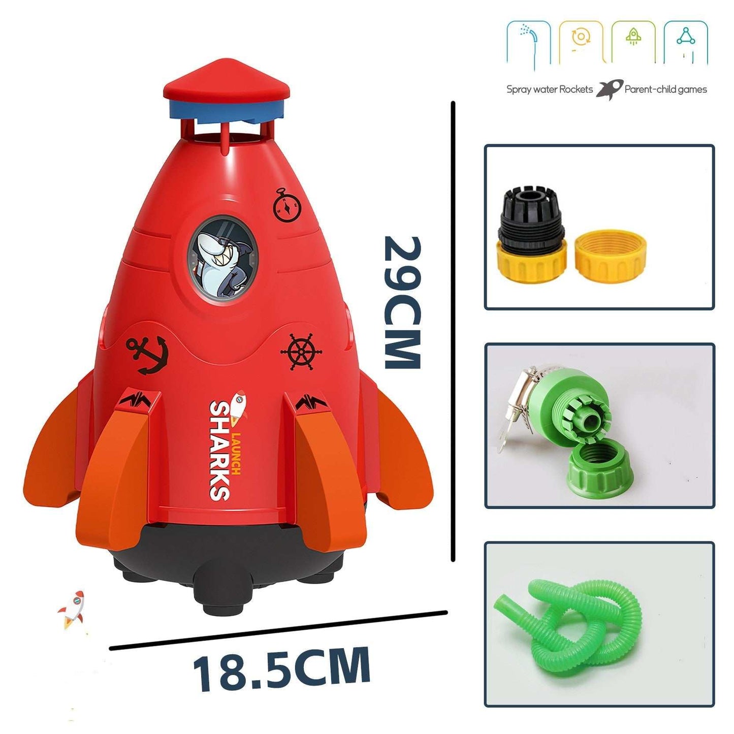 Kids Space Rocket Sprinkler Spinner - AMIR BAGS INDIA PRIVATE LIMITED