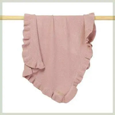 Knitted Baby Blankets Newborn Swaddle Wrap Ruffle - AMIR BAGS INDIA PRIVATE LIMITED