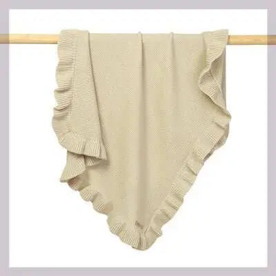 Knitted Baby Blankets Newborn Swaddle Wrap Ruffle - AMIR BAGS INDIA PRIVATE LIMITED