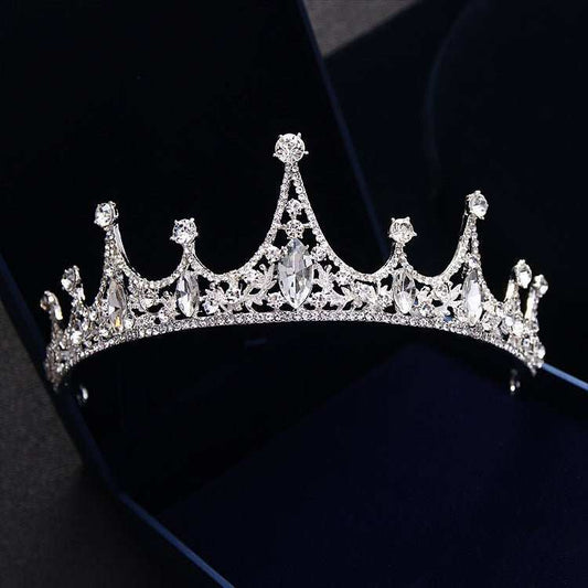 Korean Princess Bride Wedding Wedding Tiara jewelry hair accessories QUEEN CROWN diamond crown - AMIR BAGS INDIA PRIVATE LIMITED