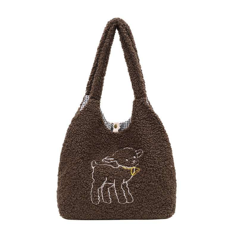 Lamb Bags Winter Shoulder Bag For Women Shopping Hnadbags - AMIR BAGS INDIA PRIVATE LIMITED