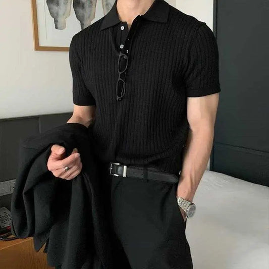 Lapel Polo Shirt Men's Fashion Brand Casual Summer Texture Solid ColorProduct information:Pattern: stripes Color: black, dark green, brown Size: M,L,XL,XXL Style: slim fit Fabric name: cotton blend Applicable scenarios: Leisure Main faDropshipmanAMIR BAGS INDIA PRIVATE LIMITEDnull