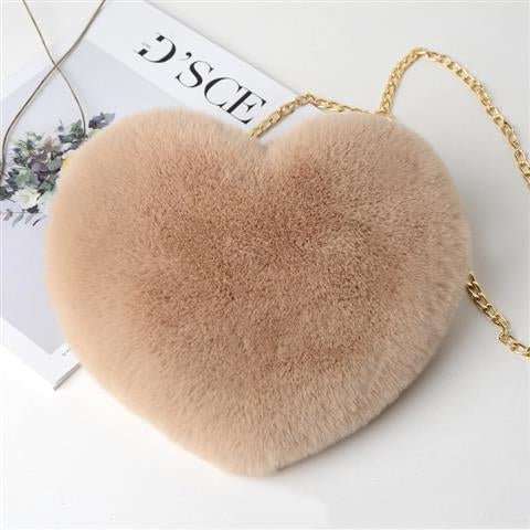 Love Bags For Women Plush Chain Shoulder Bags Valentine's Day Party Bag - AMIR BAGS INDIA PRIVATE LIMITED
