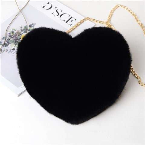 Love Bags For Women Plush Chain Shoulder Bags Valentine's Day Party Bag - AMIR BAGS INDIA PRIVATE LIMITED