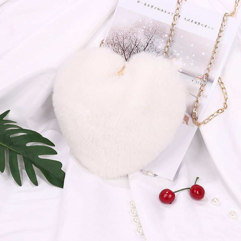 Love Bags For Women Plush Chain Shoulder Bags Valentine's Day Party Bag - AMIR BAGS INDIA PRIVATE LIMITED