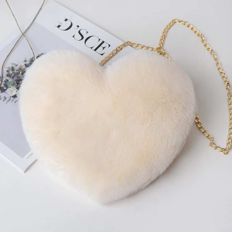Love Bags For Women Plush Chain Shoulder Bags Valentine's Day Party Bag - AMIR BAGS INDIA PRIVATE LIMITED