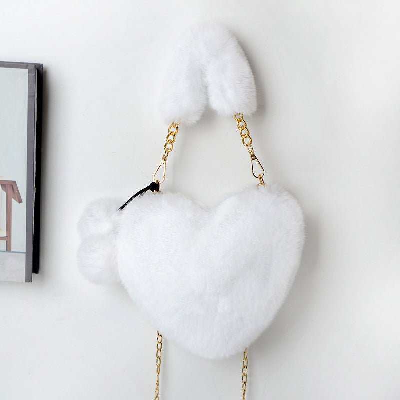 Love Bags Soft Plush Handbags Women Valentine's Day Party Bag - AMIR BAGS INDIA PRIVATE LIMITED
