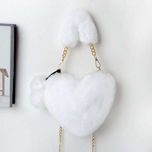 Love Bags Soft Plush Handbags Women Valentine's Day Party Bag - AMIR BAGS INDIA PRIVATE LIMITED