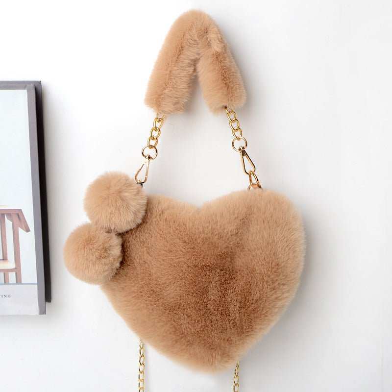 Love Bags Soft Plush Handbags Women Valentine's Day Party Bag - AMIR BAGS INDIA PRIVATE LIMITED