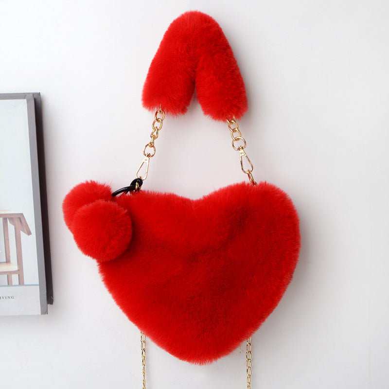 Love Bags Soft Plush Handbags Women Valentine's Day Party Bag - AMIR BAGS INDIA PRIVATE LIMITED